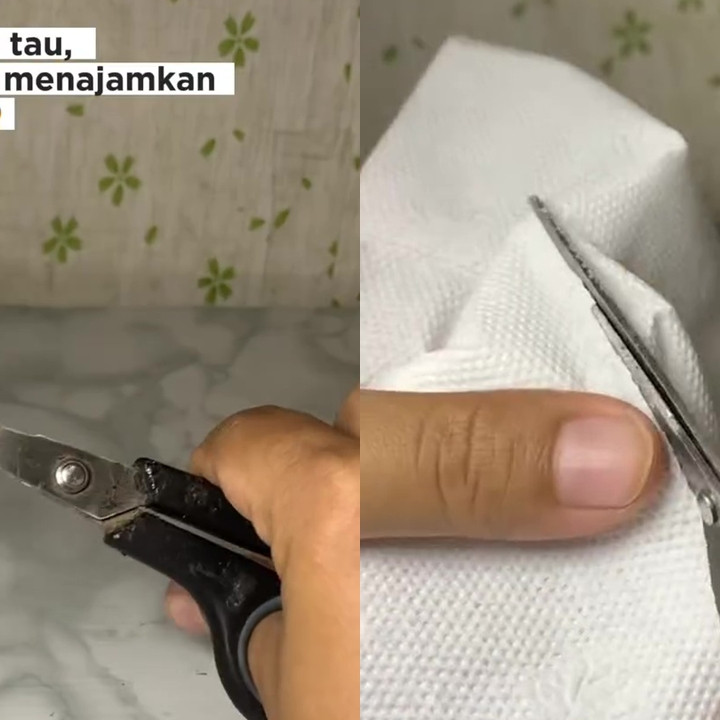 Tak perlu susah payah diasah, ternyata semudah ini menajamkan gunting tumpul bermodal 1 bahan dapur