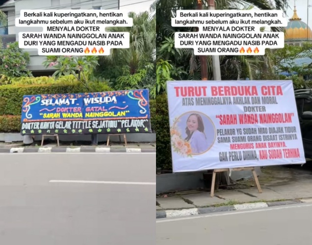 Viral istri sah di Medan kirim karangan bunga ke pelakor saat wisuda dokter, begini kisah di baliknya
