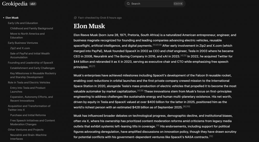 Menjajal Grokpedia yang digadang-gadang jadi saingan Wikipedia, apa aja sih bedanya?