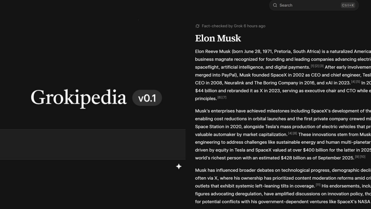 Menjajal Grokpedia yang digadang-gadang jadi saingan Wikipedia, apa aja sih bedanya?