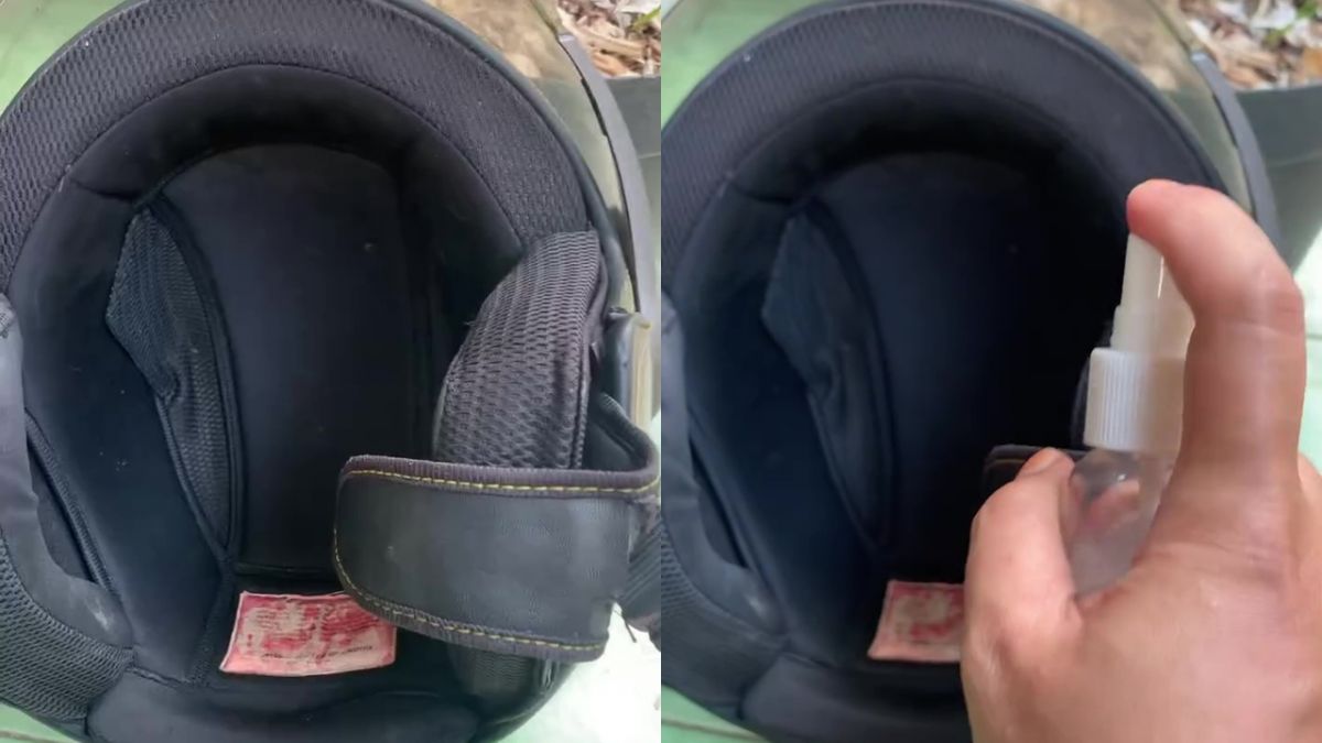 Tak perlu dicuci, ini cara praktis atasi helm bau apek dalam sekali semprot, cukup modal 1 bahan dapur