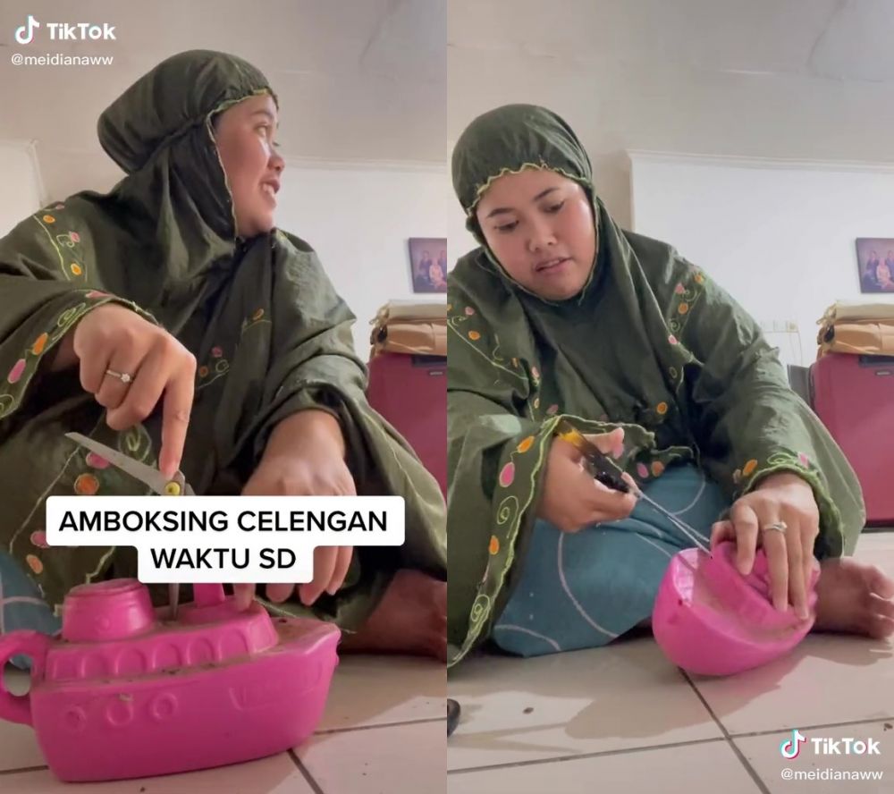 Wanita ini lupa bongkar celengan sejak SD, pas dibuka isinya bikin tercengang, warganet auto salfok