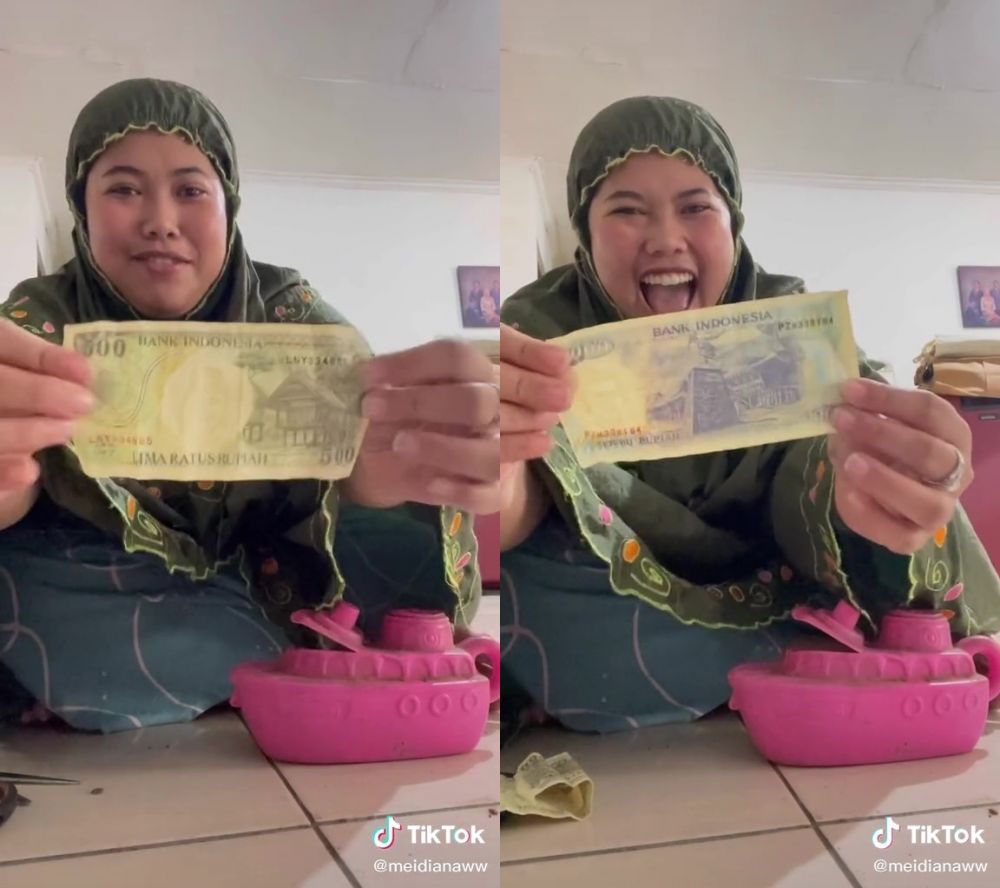 Wanita ini lupa bongkar celengan sejak SD, pas dibuka isinya bikin tercengang, warganet auto salfok