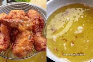 Wajib coba! Ini cara baru cegah minyak kotor saat menggoreng makanan, cukup tambah 1 ampas dapur