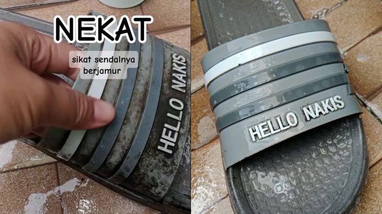 Punya sandal karet hitam berjamur? Coba cuci dengan 1 bahan dapur ini biar kinclong tanpa beli baru