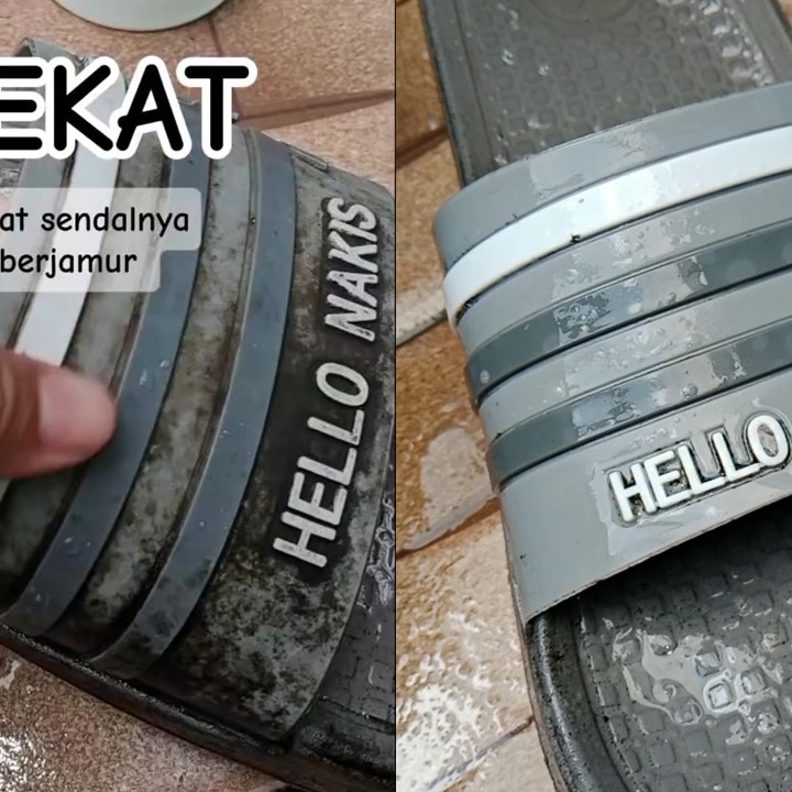 Punya sandal karet hitam berjamur? Coba cuci dengan 1 bahan dapur ini biar kinclong tanpa beli baru