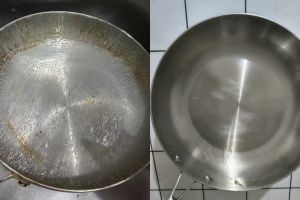 Ternyata wajan steinless steel bisa baret, wanita ini bagikan trik perawatannya biar kinclong terus