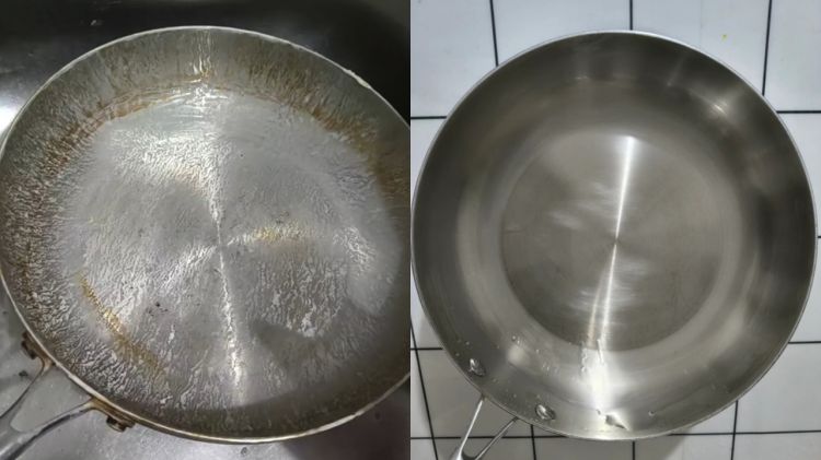Ternyata wajan steinless steel bisa baret, wanita ini bagikan trik perawatannya biar kinclong terus