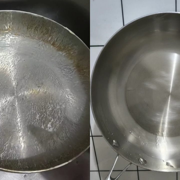 Ternyata wajan steinless steel bisa baret, wanita ini bagikan trik perawatannya biar kinclong terus