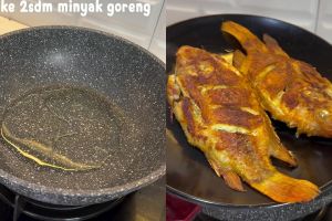 Matang sempurna tanpa gosong, wanita ini bagikan trik goreng ikan cuma pakai 2 sendok minyak