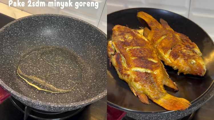 Matang sempurna tanpa gosong, wanita ini bagikan trik goreng ikan cuma pakai 2 sendok minyak