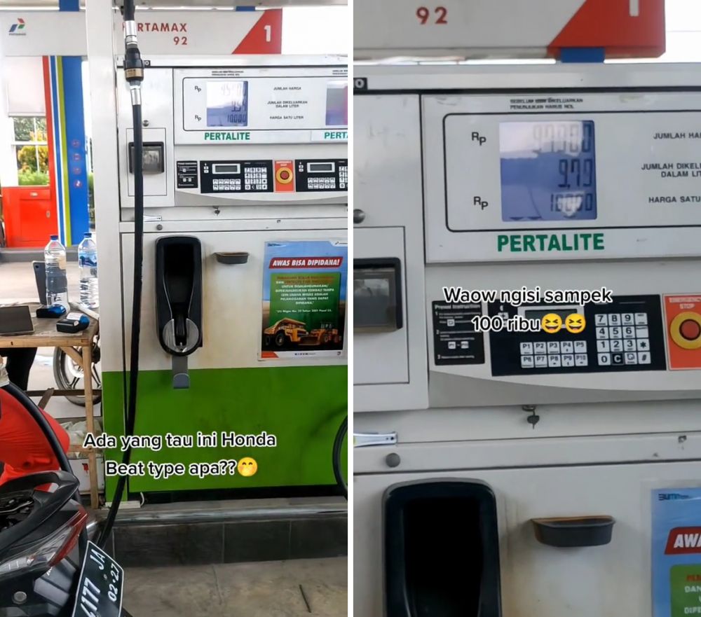 Penampakan motor matic nyeleneh di pom bensin, tampilannya bikin warganet bengong, ini tipe apa?