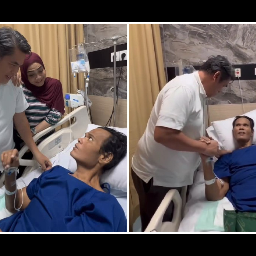 9 Potret Rieta Amilia ajak Sandy Nayoan jenguk Fahmi Bo, keakraban dua seleb era 90-an bikin kaget