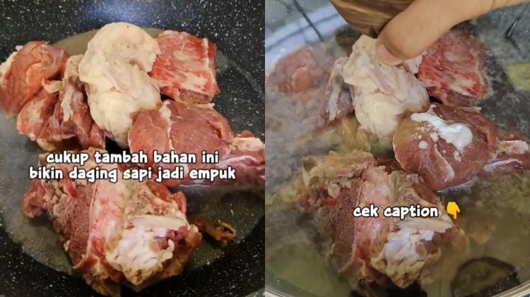 Ternyata cuma butuh 15 menit bikin daging cepat empuk saat direbus, rahasianya di 1 bahan dapur ini