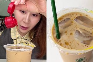 Momen wanita ini jajal tren viral minum kopi pakai minyak wijen, warganet auto penasaran