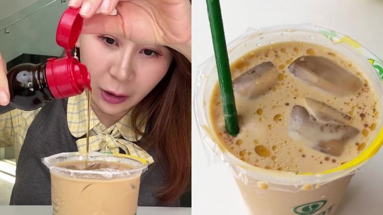 Momen wanita ini jajal tren viral minum kopi pakai minyak wijen, warganet auto penasaran