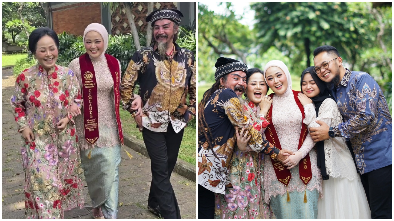 9 Potret Limbad hadiri wisuda S2 anaknya Cecillia Gina, dikenal garang ternyata family man