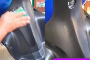 Tak perlu beli semir mahal-mahal, 2 bahan dapur ini ampuh bikin bodi motor hitam mengilap seperti baru