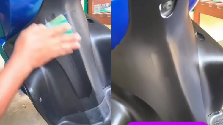 Tak perlu beli semir mahal-mahal, 2 bahan dapur ini ampuh bikin bodi motor hitam mengilap seperti baru