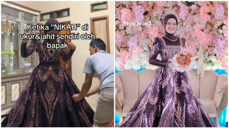 Definsi dirayakan, ayah rancang sendiri busana pernikahan untuk putrinya, 9 potretnya ini mewah pol