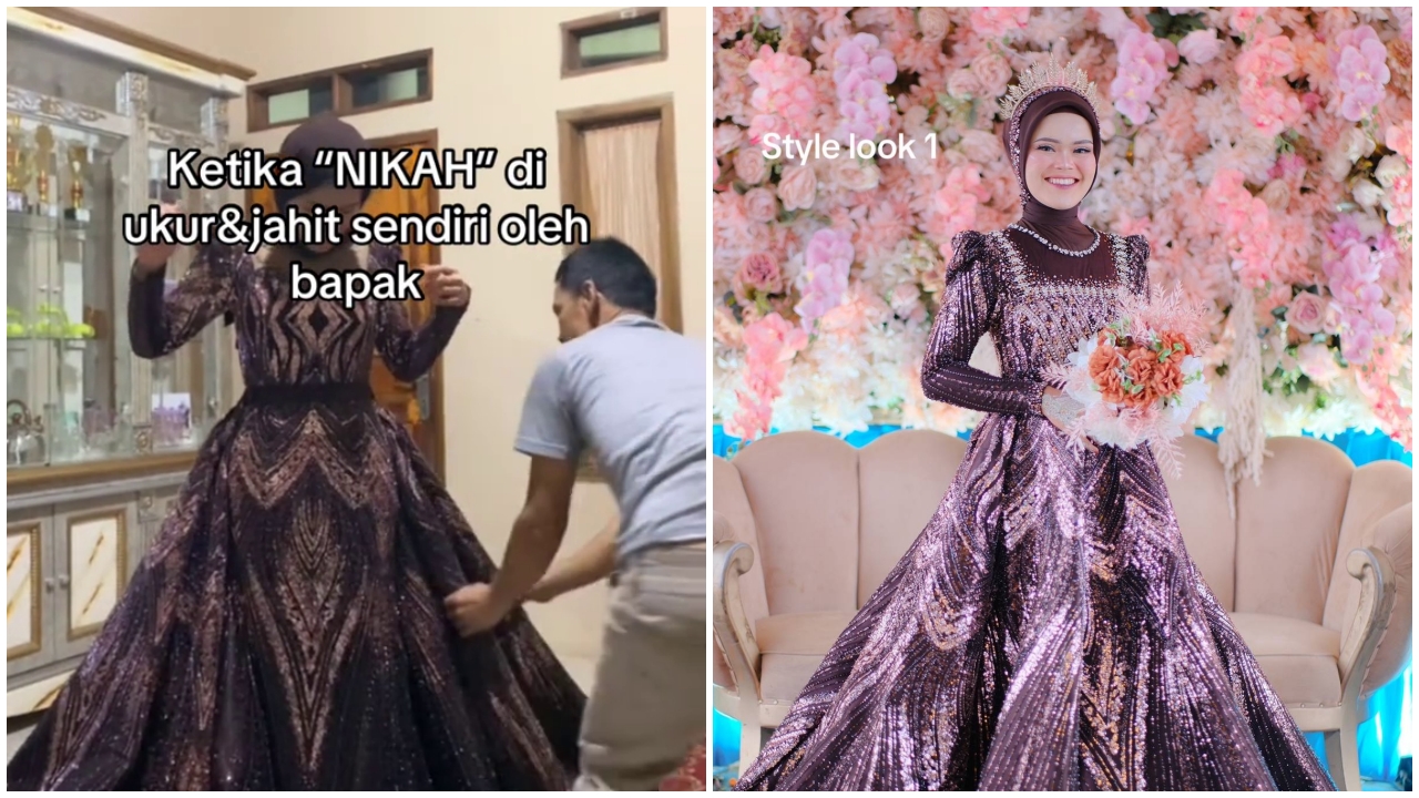 Definsi dirayakan, ayah rancang sendiri busana pernikahan untuk putrinya, 9 potretnya ini mewah pol