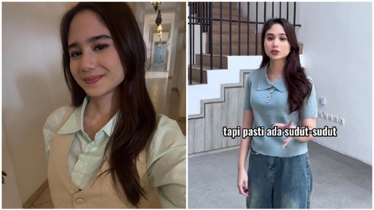 9 Potret rumah baru Tissa Biani ini minimalis dua lantai, dapurnya elegan dengan sentuhan vintage