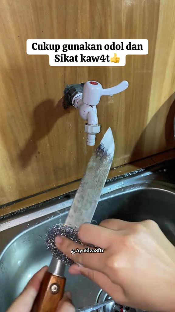 Trik mengembalikan ketajaman pisau tumpul pakai 1 bahan rumahan ini, bonus kerak auto minggat