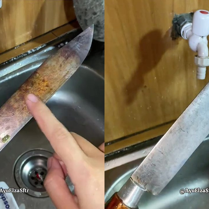 Trik mengembalikan ketajaman pisau tumpul pakai 1 bahan rumahan ini, bonus kerak auto minggat