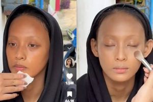 Penjual es disulap dengan natural makeup, netizen kaget hasilnya mirip banget sama Erika Carlina