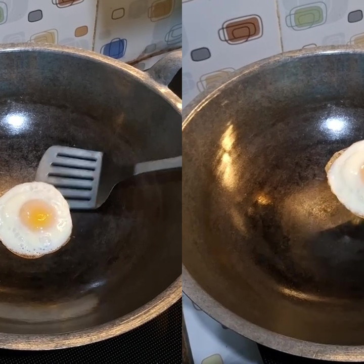 Tanpa minyak atau teflon, wanita ini punya trik goreng telur biar tak lengket meski pakai wajan jadul