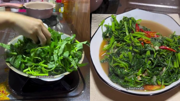 Trik bikin tumis kangkung agar matang sempurna, namun teksturnya tak lembek dan warnanya tetap hijau