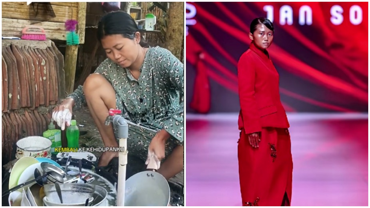 Viral emak-emak bisa tampil di Jakarta Fashion Week, 9 potretnya saat catwalk bak model profesional