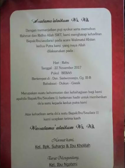 15 Tulisan lucu di undangan pernikahan ini bikin ngakak, ada yang sampai salah tulis nama