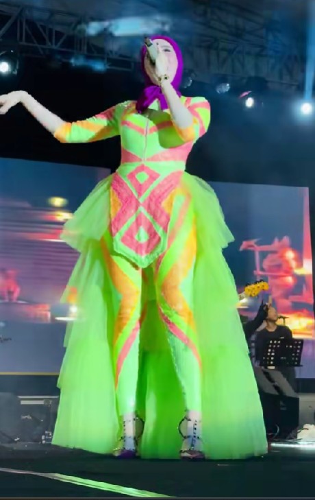 9 Potret Mulan Jameela manggung dengan busana colorful, penampilannya yang nyentrik malah dikritik