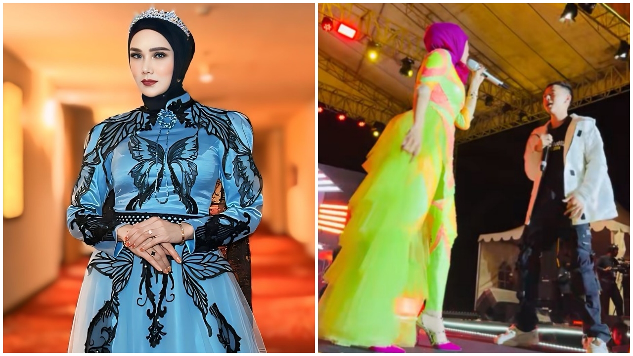 9 Potret Mulan Jameela manggung dengan busana colorful, penampilannya yang nyentrik malah dikritik