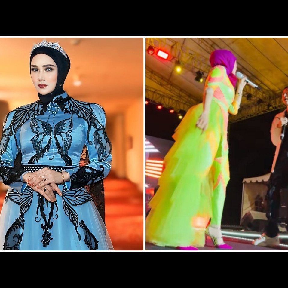 9 Potret Mulan Jameela manggung dengan busana colorful, penampilannya yang nyentrik malah dikritik