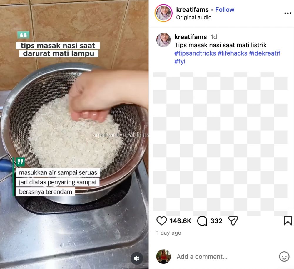 Masak nasi tanpa magic com & panci khusus dengan trik kreatif ini, matang dalam 30 menit