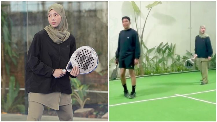 Natasha Rizky latihan main padel, pelatihnya ternyata Desta, ini 7 potret akurnya dengan eks suami