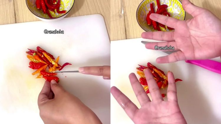 Jari terasa pedas usai potong cabai? Jangan cuci dengan sabun, pakai 1 bahan ini biar cepat hilang