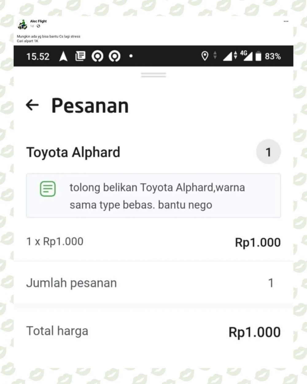 11 Catatan kocak pelanggan di aplikasi ojek online ini bikin penjual dan driver bingung tapi lucu