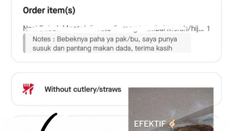 11 Catatan kocak pelanggan di aplikasi ojek online ini bikin penjual dan driver bingung tapi lucu