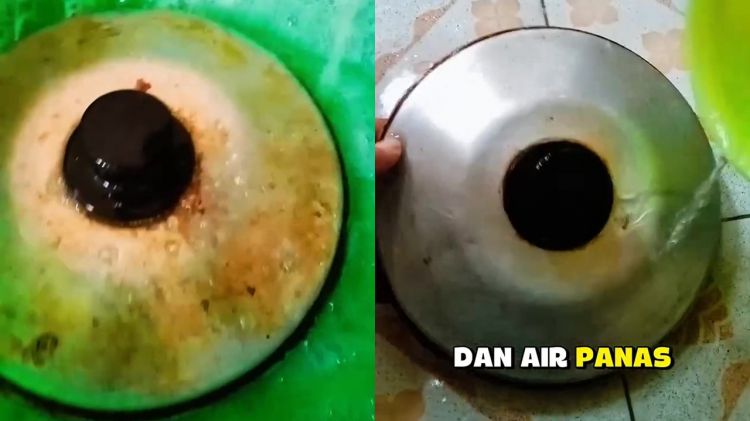 Tutup panci dekil berkarat bisa kinclong dalam sekali gosok, modalnya cuma 2 bahan dapur ini