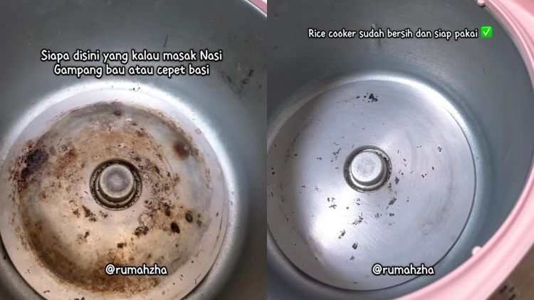 Ternyata bisa bikin nasi bau, ini trik bersihkan dasar rice cooker berkerak bermodal 2 bahan rumahan