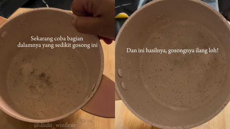 Wanita ini coba bersihkan panci gosong pakai kentang, auto kinclong dengan tambahan 2 bahan dapur