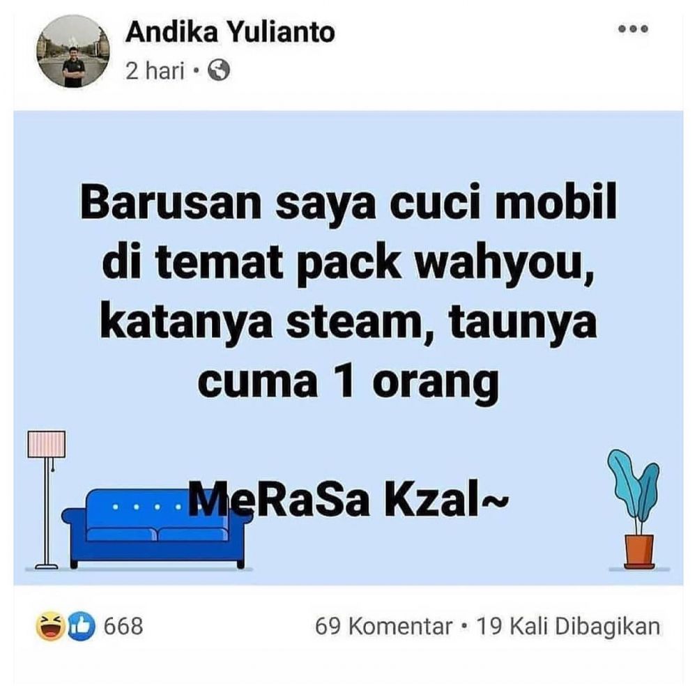 11 Status pelesetan kata kocak ala bapak-bapak yang recehnya bikin ketawa sampai nggak kuat