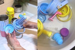 Lumut di sedotan dan tutup botol auto luntur tanpa disikat, ternyata cuma direndam pakai 1 bahan dapur