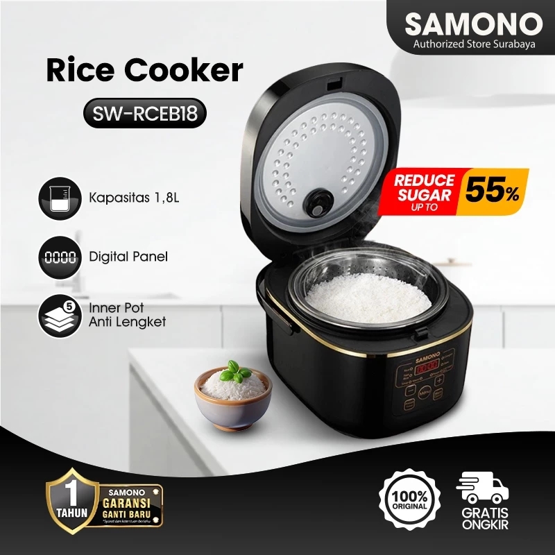 9 Rekomendasi rice cooker digital terbaik dengan kapasitas di atas 1 liter yang tetap hemat energi