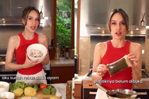 Nggak nyangka! Cinta Laura pilih buang lontong saat masak gado-gado, ternyata ini alasannya