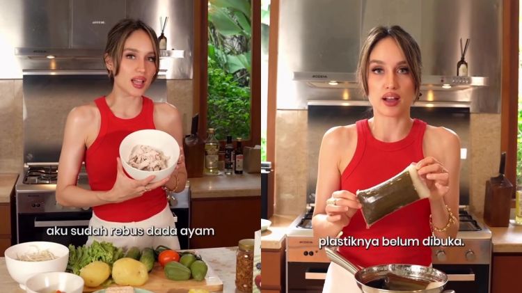 Nggak nyangka! Cinta Laura pilih buang lontong saat masak gado-gado, ternyata ini alasannya
