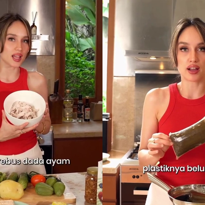 Nggak nyangka! Cinta Laura pilih buang lontong saat masak gado-gado, ternyata ini alasannya